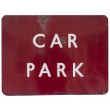 BR(M) FF Car Park BR(M) FF enamel railway sign CAR PARK. In good condition with a few face chips.