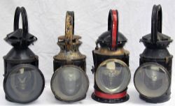 4 x post grouping handlamps. LNER. LMS. GWR 4 aspect. SR. All complete with reservoirs and burners.