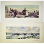 2 x Unframed carriage prints. KINGS LYNN NORFOLK by Russell together with FORTH BRIDGE SCOTLAND by