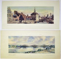 2 x Unframed carriage prints. KINGS LYNN NORFOLK by Russell together with FORTH BRIDGE SCOTLAND by