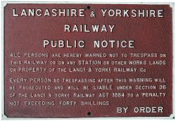 LYR Cast Iron Trespass Notice. PUBLIC NOTICE. ALL PERSONS ARE HEREBY WARNED NOT TO TRESPASS ON