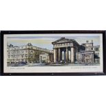 Framed and glazed BR(M) Carriage Print. RAILWAY ARCHITECTURE THE ENTRANCE TO EUSTON STATION LONDON