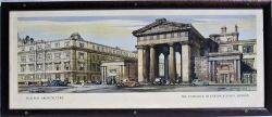 Framed and glazed BR(M) Carriage Print. RAILWAY ARCHITECTURE THE ENTRANCE TO EUSTON STATION LONDON