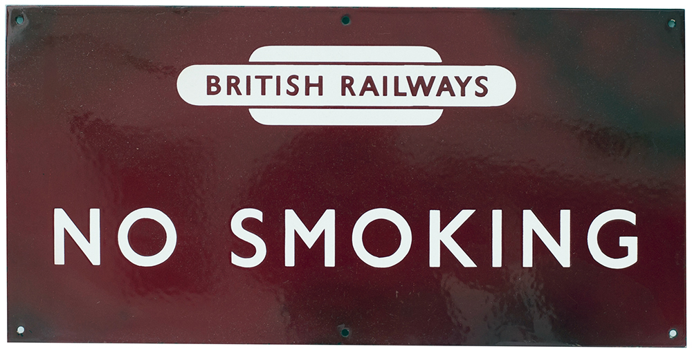 BR(M) enamel Sign. NO SMOKING with British railways Totem. Excellent condition.