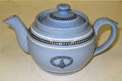 GER Blue Doulton Tea Pot glazed GREAT EASTERN RAILWAY in full complete with matching lid. Minor