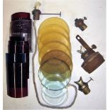 A Lot containing railway Handlamp Spares to include several front glasses mainly plastic with glass,