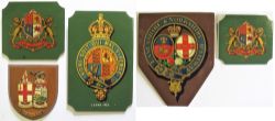 5 x Railway Company crests mounted onto wood for display. 2 x PULLMAN, L&YR., L&SWR and GWR.