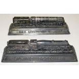 2 x Official pewter paperweights. LNER Loco No 10000 and FLYING SCOTSMAN.