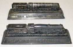 2 x Official pewter paperweights. LNER Loco No 10000 and FLYING SCOTSMAN.