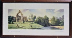 Framed and glazed LNER Carriage Print. BOLTON ABBEY WHARFEDALE YORKSHIRE by Frank Sherwin.