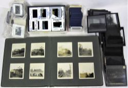 A Lot containing a large number of glass negatives of Railway Engines together with photo slides and