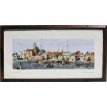 Framed and glazed LNER carriage print. WIVENHOE ESSEX by Jack Merriott. Original Frame.