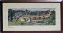 Framed and glazed LNER Carriage Print. KELSO ROXBURGHSHIRE by S.R Badmin. Original type frame.