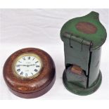 GWR pork pie clock mounted into wooden case. The case is correct but the clock is believed to be a