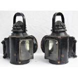 A Lot containing 2 x Traction Engine oil lamps. Matching front lamps complete with L/H and R/H