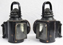 A Lot containing 2 x Traction Engine oil lamps. Matching front lamps complete with L/H and R/H