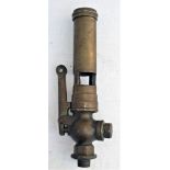 Brass steam whistle as fitted to Traction Engines or Steam Rollers. Fitted with operating pull chain