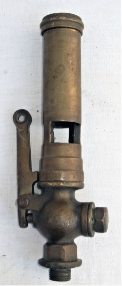 Brass steam whistle as fitted to Traction Engines or Steam Rollers. Fitted with operating pull chain