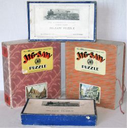 4 x GWR Jigsaw puzzles. 400 piece pink boxes BRAZENOSE COLLEGE vendor states COMPLETE within box.