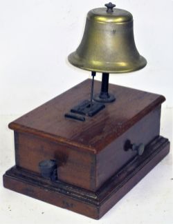 Signal Box Block Bell. Fitted with church bell was rescued from Crewe works.