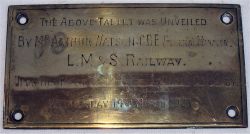 Brass plaque with presentation inscription in reference to the retirement of Mr Arthur Watson CBE