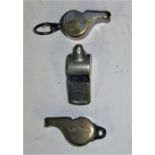 3 x Acme Thunderer Guards Whistles. LNW & GW Joint. LMS and LM&SR.