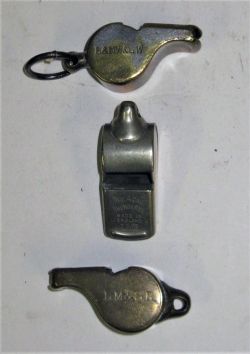 3 x Acme Thunderer Guards Whistles. LNW & GW Joint. LMS and LM&SR.