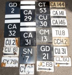 A Lot containing 21 Southern enamel signal identification plates. Recovered long ago. All in