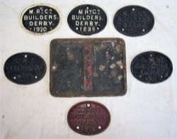 6 x Oval builder's plates featuring DERBY and CHARLESTOWN 1899 to 1921 together with original