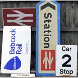 A lot containing 5 x modern railway direction signs. STATION with intercity arrow. Separate