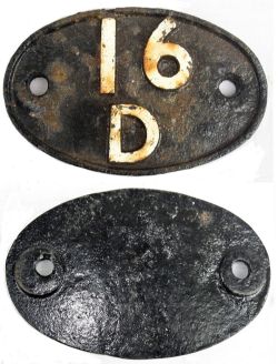 Cast Iron Shed Plate 16D. 1950 to 1955 MANSFIELD. 1958 to 1963 ANNESLEY. 1963 to 1967 NOTTINGHAM.