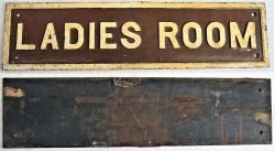 GWR Cast Iron door notice. LADIES ROOM in original condition front and back.