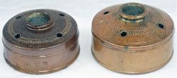 2 x GWR land mine ink wells. Both in good condition.