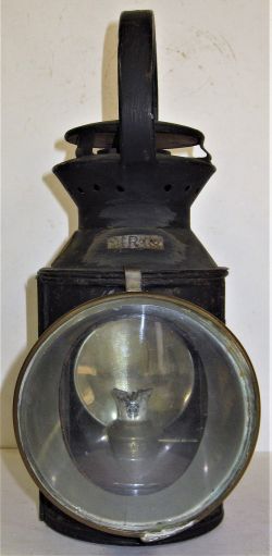 Midland Railway 3 aspect Handlamp. Brass plated 10309B and stamped M.R.Co in top. Complete with