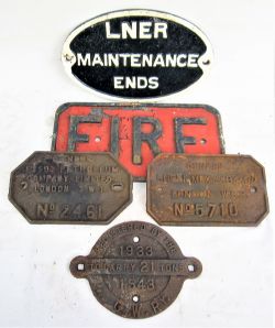 A Lot containing 3 x Wagon Plates. ESSO PETROLEUM 2461. SHELL MEX No 5710. REGISTERED BY GWR 1933 21