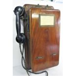 Southern Railway Signal Box telephone. Minus magneto winding handle but complete with hand set and