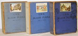 3 x GWR 400 piece Jigsaw puzzles in blue boxes. STRATFORD UPON AVON vendor states COMPLETE within