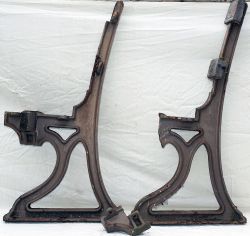 A pair on LB&SCR cast iron Seat Ends. One with small break broken off but piece included with Lot.