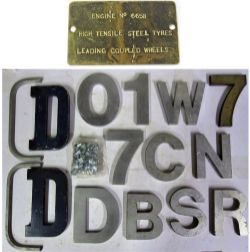 A Lot containing Hymek D Letters, Cabside letters and numbers. Cast before 1974 together with