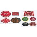 9 x Cast Iron Wagon Plates to include. HEAD WRIGHTSON & Co ENGINEERS 1946. R Y PICKERING & CO
