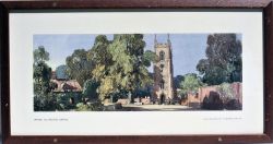 Framed and glazed LNER Carriage Print. UFFORD NEAR MELTON SUFFOLK by L.R. Squirell. Original type