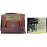 LNER Office Manager's leather Brief Case. Complete with brass plate attached, L.N.E.R LONDON