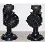 2 x WW2 handlamps with different front shades made by BLADON and stamped 1940 and 1941.