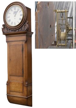 North Eastern Railway oak cased regulator clock by T. Moreton Manchester
