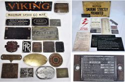 A lot containing a collection of diesel works and description plates to include SULZER, VIKING,
