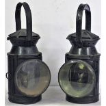 2 x S(E)R 4 aspect Handlamps. Both complete with vessels and burners. Ex Railway condition.