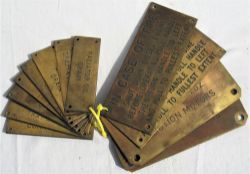 A Lot containing a collection of 12 brass Locomotives description plates removed from a British