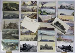 A Lot containing over 30 Post Cards of railway and mining interest to include Railway Engines,