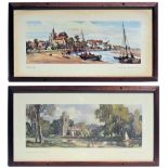2 x Framed and glazed LNER Carriage Prints. MALDON ESSEX by Henry Denham and HEMINGFORD GREY