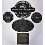 A collection of Wagon Plates to include, MIDLAND RAILWAY 1913 72130. METROPOLITON CAMMELL 1934. A